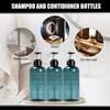 Shampoo Bottles with Pump, YACEYACE 3Pcs 16.9oz Blue Clear Empty