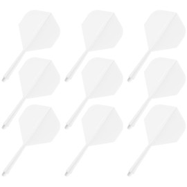 YIEUR Pack of 9 Dart Flights with Shafts Stable White, 75 mm Plastic Standard Dart Accessories for Darts Dart Game (White)