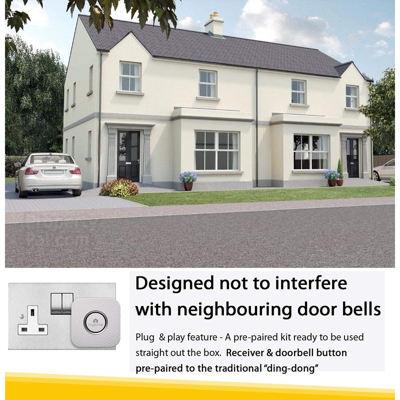 Wireless Doorbell Plug in Chime Kit | Doorbell Designed for