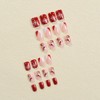 YEFIUO Christmas Red Press on Nails Short Square Xmas Cute