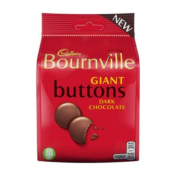 Cadbury Bournville Dark Chocolate Giant Buttons, 110 g