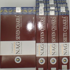 Golden Nag Siete Chakra Incense Sticks 15g x 12 Packs = 180g