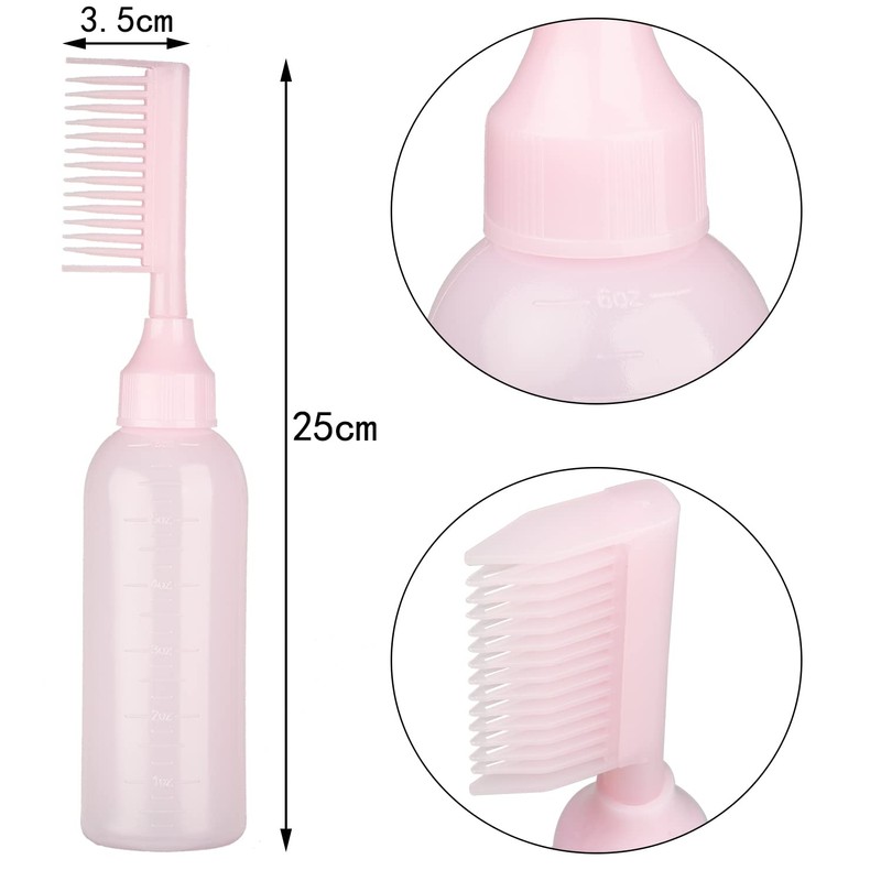 UNVOJL 2 Pack Root Comb Applicator Bottle Hair Dye Dispensing
