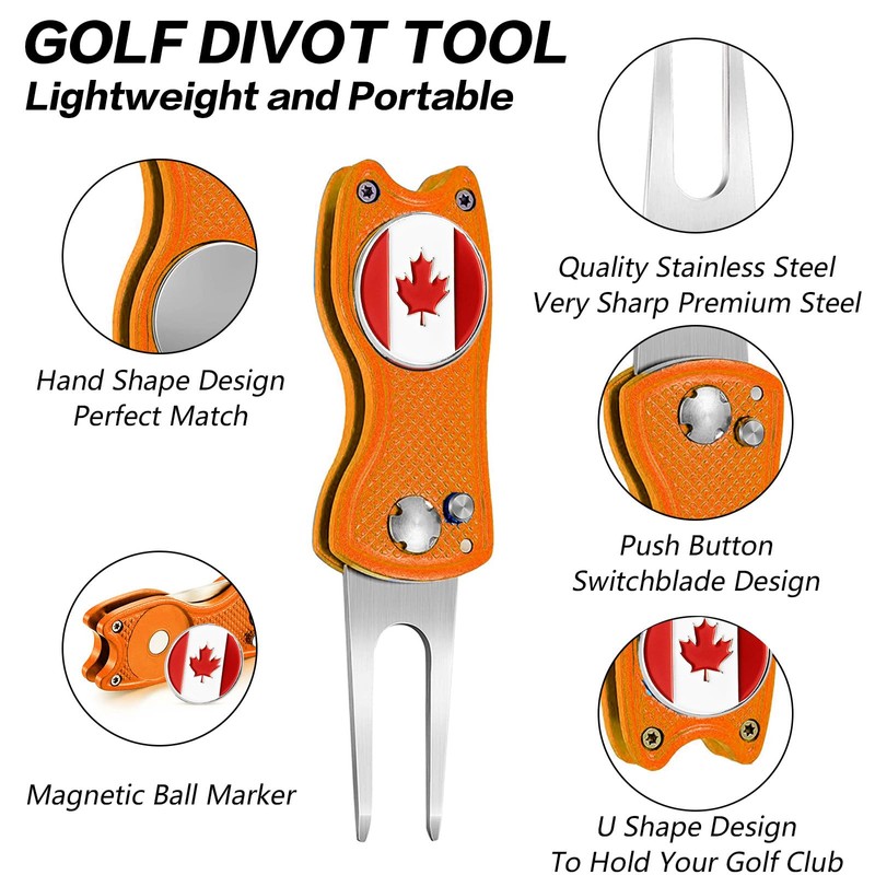 Finger Ten 2 Pack Golf Divot Repair Fixer Tools, Foldable