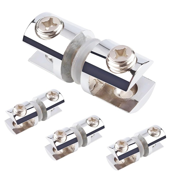 Qrity Pack of 4 Glass Clamps, Zinc Alloy Glass Shelf
