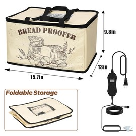 Msiud Bread Proofer with Heater, Dough Proofing Box with Temperature Control Timer, Foldable Sourdough Starter Kit for Baking Pizza Making Yoghurt Cheese Fermentation(0–130℉)