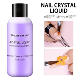 finger secret Acrylic Nail Liquid Monomer, Acrylic Liquid 225ml/7.4fl.oz,Liquid Acrylic for Nails,Acrylic Monomer Liquid,Acrylic Nail Liquid for Acrylic Powder Nails Extension for Nail Art Manicure