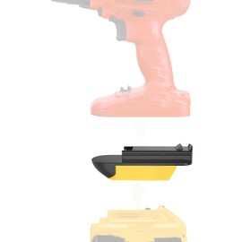 1x Adapter Only Fits Black & Decker Old 18v Cordless Tools Compatible with DeWalt 20v MAX Slider Lithium Batteries - Adapter Only