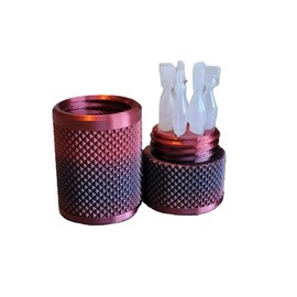 Eye Drop Vials Holder & Storage Case - Securely Store Seven (7) Single-Use Vials - Screw-On Lid, Knurled Pattern - Keep Vials Safe & Organized to Keep Track of Your Daily Usage (Black/Red)