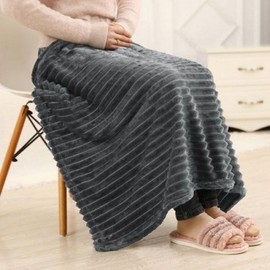 Microfiber Knee Blanket Embossed Gray