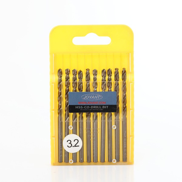JOVANT 10pcs 1/8 Inch(3.2mm) Cobalt Drill Bits, M35- HSS High