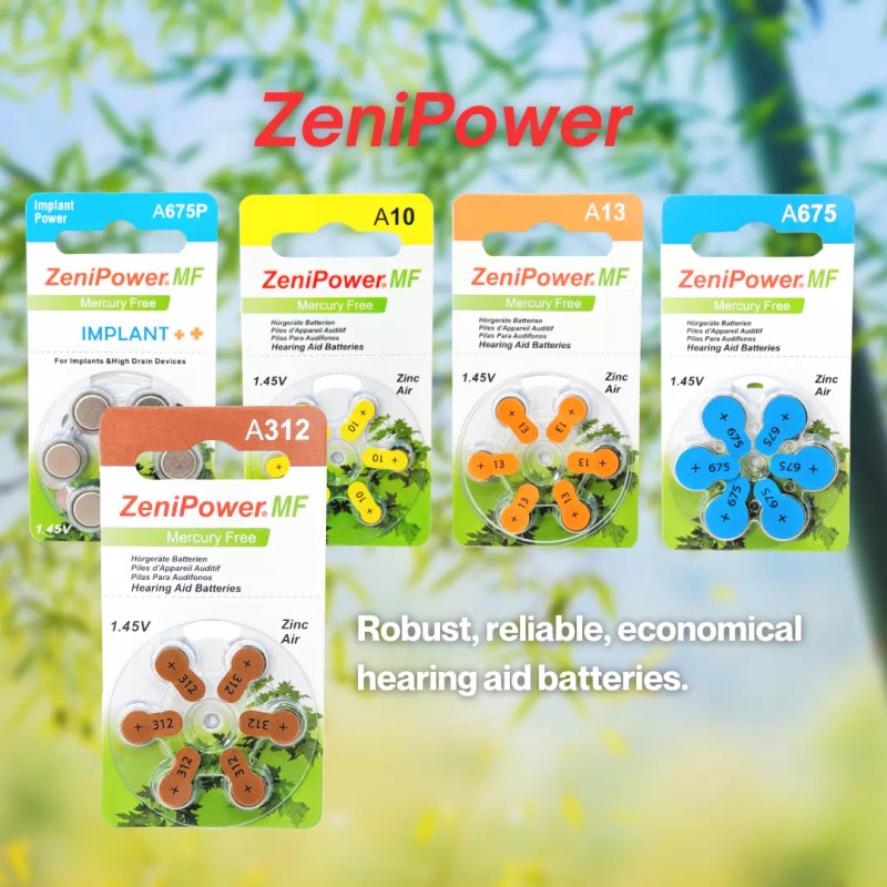 Zenipower Size 312 1.4V Hearing Aid Battery (300 Pack) +