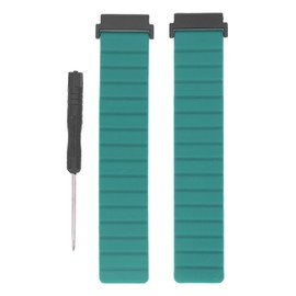 Silicone Replacement Watch Band Adjustable Magnetic Silicone Watch Strap for Hiking for Garmin Forerunner 955 OD Green
