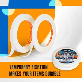 YONGJIN Double-Sided Fabric Tape (2 Rolls) - No Sewing or Ironing Required, Perfect for Quick Clothing Repairs, Fabric Bonding, Adhesive Cloth Tape for Hemming and DIY Crafts (1/4inch+1/2inch)