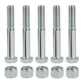 Grade 5 Shear Bolts for Rotary Cutters 1/2" x 3-1/2" with Nylock Nuts - 5 Pack (Grade 5:1/2" X 3-1/2")