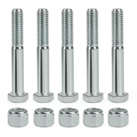 Grade 5 Shear Bolts for Rotary Cutters 1/2" x 3-1/2" with Nylock Nuts - 5 Pack (Grade 5:1/2" X 3-1/2")