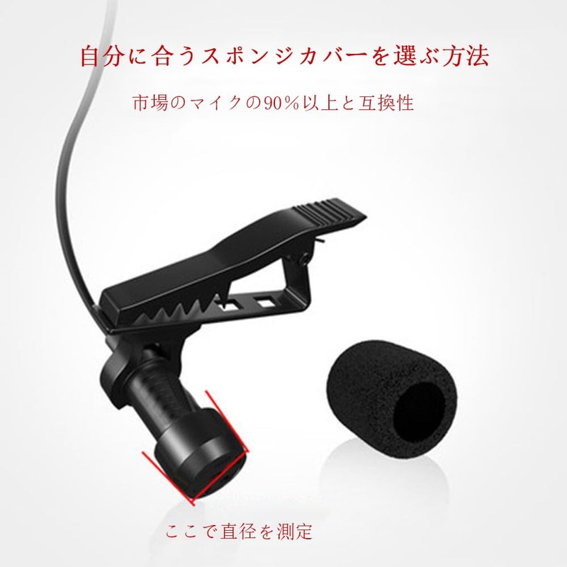 HAUUFENN Microphone Sponge, Windproof, Microphone Cover, Disposable Type, Pin Microphone,