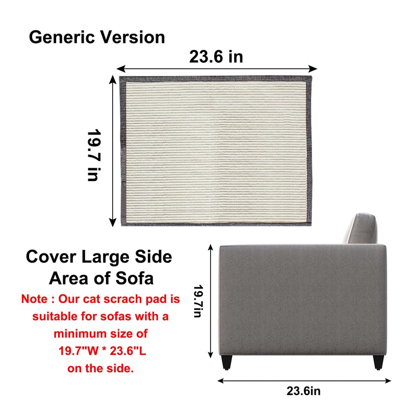 Cat Scratch Furniture Protector with Natural Sisal for Protecting Couch