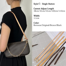 banbeln Bag Strap Leather Replacement Straps Adjuster Shoulder Bags Straps (Brown, Length 45 cm)