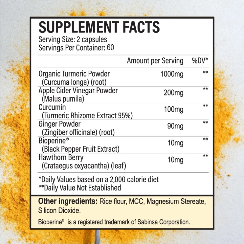 Zella Health Turmeric & Ginger with Apple Vinegar & Bioperine