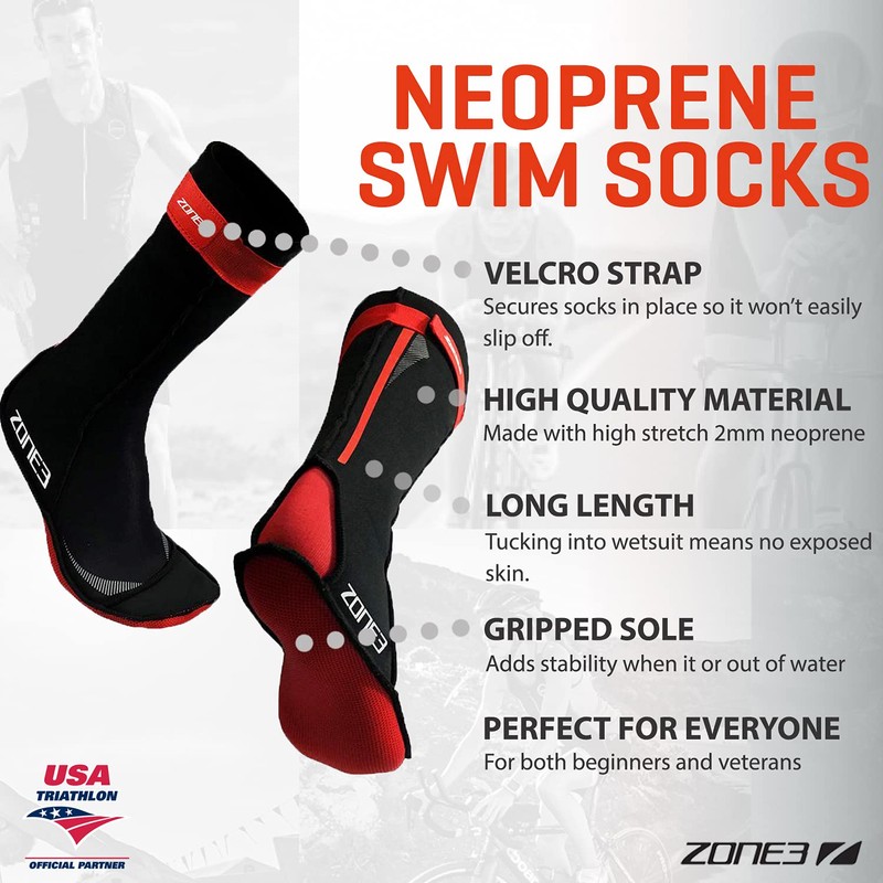 Zone 3 Neoprene Swim Socks - SS18 - Large