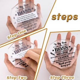 EoffIvan Boss Lady Gifts for Women Men Leader Manager Superior Inspiration Decor Gifts Appreciation Acrylic Plaque Birthday Boss’s Day Farewell Retirement Keepsake
