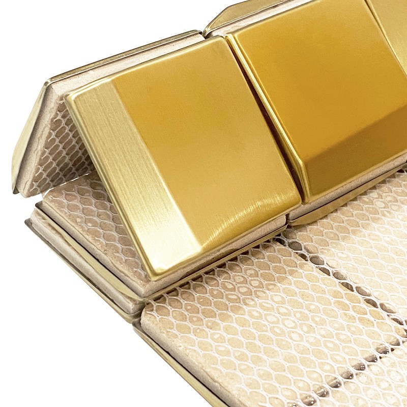 Parrotile 3D Wall Panels Golden 2x2 Metal Mosaic Tile Sheets