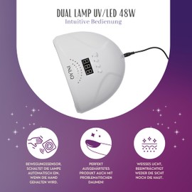 INLAQ® Dual UV/LED Hybrid Nail Lamp - LCD Display and Three Operating Modes | 48W White