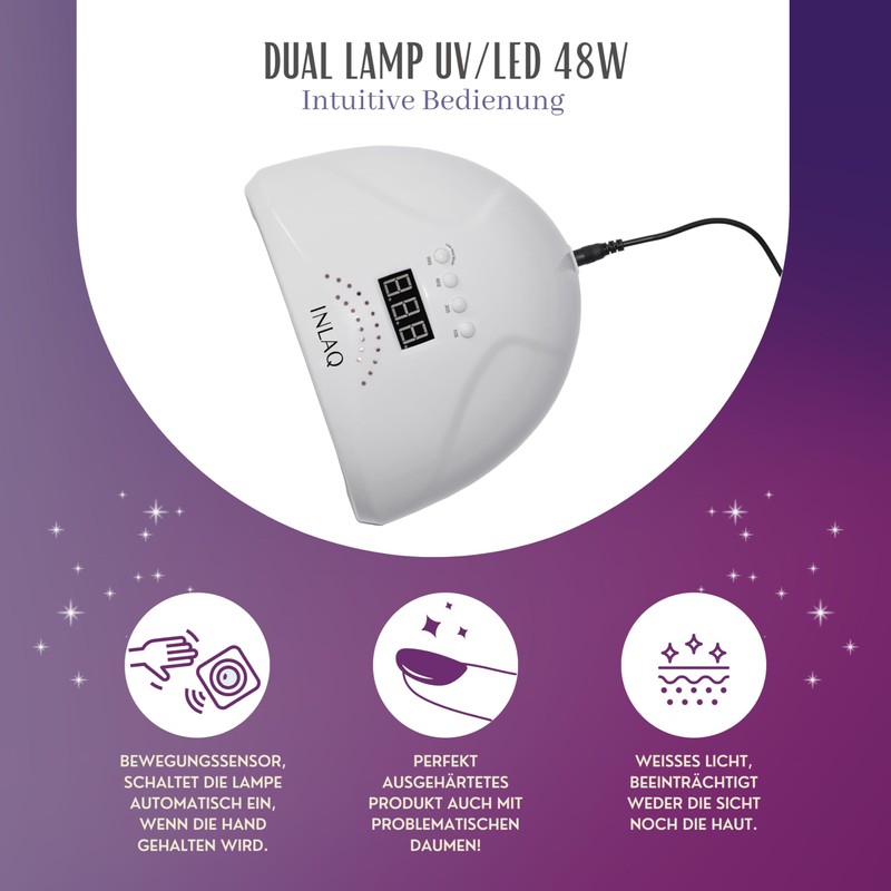 INLAQ® Dual UV/LED Hybrid Nail Lamp - LCD Display and