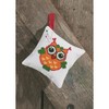 Permin Cross Stitch Kit Pin Cushion Owl Orange Counted Pattern