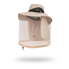 Ponytail Mosquito Head Net Hat - Wide Brim Sun Hats for Women Beach Hat with UV Protection Fishing