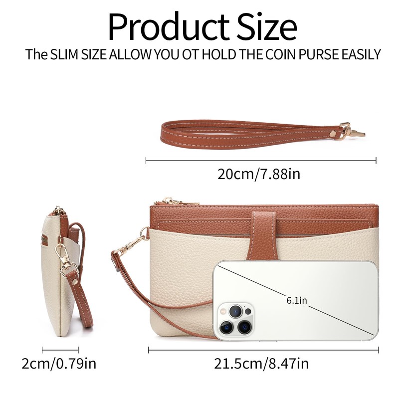 GAEKEAO Wristlet Wallets for Women Clutch Purses RFID Blocking Vegan