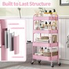 TOOLF 4-Tier Metal Rolling Cart with Wheels, Storage Utility Organizer