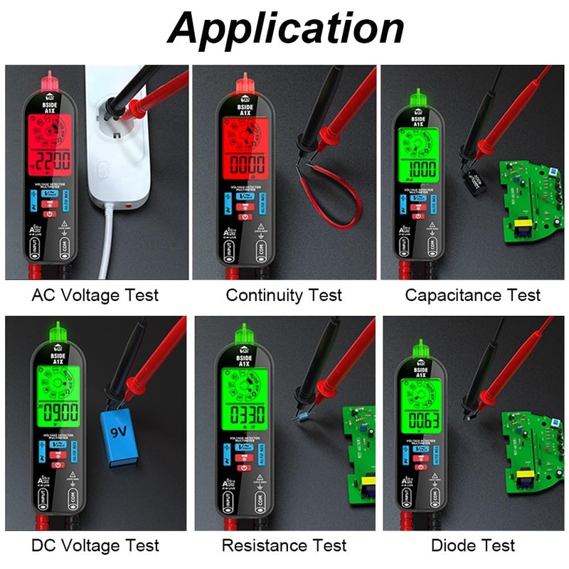 Digital Multimeter with 1999 Counter, Voltmeter for AC/DC Voltage, Current,