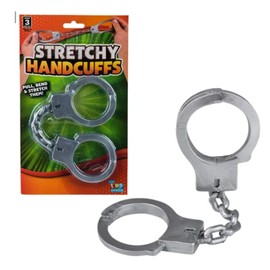 HAPPY DEALS ~ Toy Stretchy Handcuffs 1 PC on Card - Fake Pretend Play Props Party Supplies
