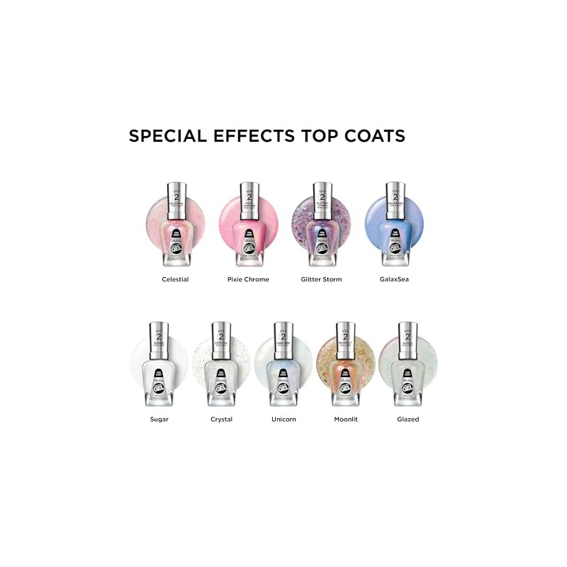 Sally Hansen Miracle Gel, Celestial Topcoat, Quick Dry, Long Lasting,