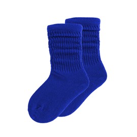 UTTPLL - Calcetines holgados de algodón para niñas, calcetines atléticos, uniformes hasta la rodilla, tubo alto, calcetines largos para botas, Azul Real, 6-8 Años