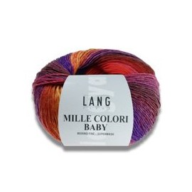 Lang Yarns 50g "Mille Colori Baby" – Colour: 205 – Thousand Colours – Made from Pure Merino Wool