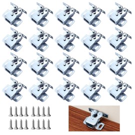 KineticKraft 20 Pieces Double Roller Catch, Door Catches Latches, Door Catches for Internal Doors, Cupboard Cabinet Wardrobe Doors Latch, Twin Double Catches Caravan Boat with Screws for Furniture