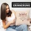 MoonWorks® Cushion Cover Saying "Keine Sorge Schatz ich werde Dich