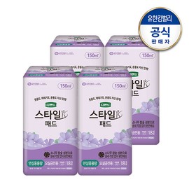 Defend style pad women&#39;s charcoal safe medium capacity 18 sheets x 4 pack urinary incontinence pad adult diaper / 디펜드 스타일 패드 여성 참숯 안심중용량 18매x4팩 요실금패드 성인기저귀