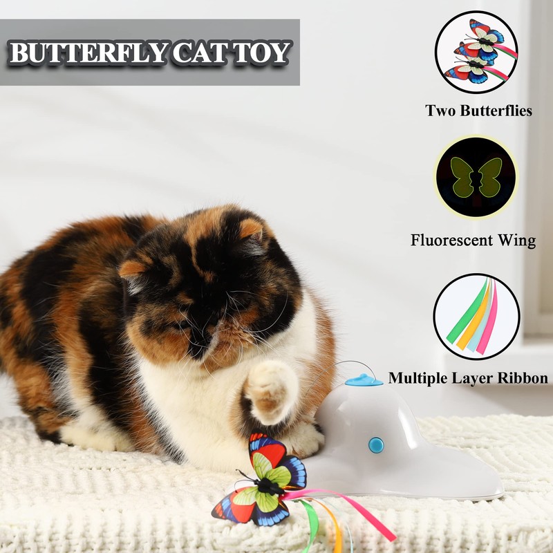 Vealind Indoor Interactive Play Teaser Cat Toy with 360°Electric Rotating