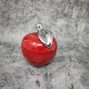 Moderne Skulptur Dekofigur Apfel aus Keramik Rot Höhe 10 cm