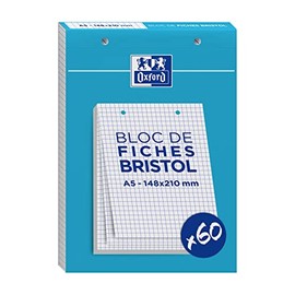OXFORD Pack of 60 Bristol Cards 148 x 210 Perforated Q5/5 White