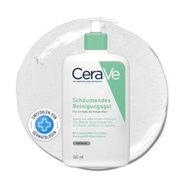 CeraVe Schäumendes Reinigungsgel für Gesicht und Körper, Normale bis fettige Haut, Mit Hyaluron und 3 essenziellen Ceramiden