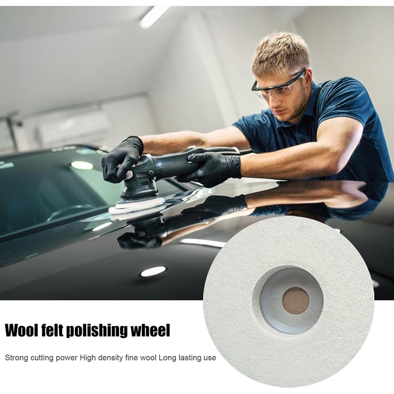 8 pieces wool polishing attachment, angle grinder, 100 mm angle