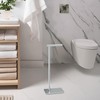 Gatco 1431C Modern Rectangle Base Freestanding Toilet Paper Holder, 21.25"