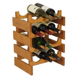 Wooden Mallet 12 Bottle Wine Rack, Medium Oak
