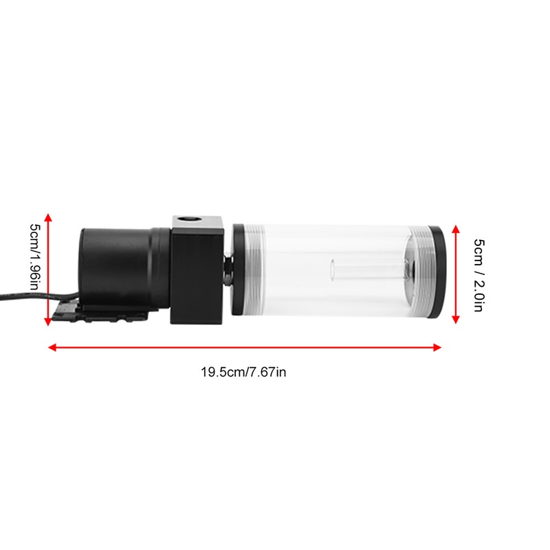Acrylic Computer DIY Water Cooling Tank Cylinder Reservoir 19W Pump