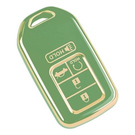 5 Buttons Car Key Fob Cover Compatible with Honda Accord Civic CRV,Soft TPU Key Fob Case,Car Essentials Key Fob Protector (Green)